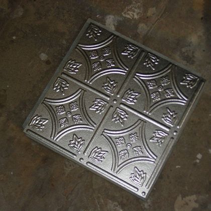 Bright Silver Ceiling Tile