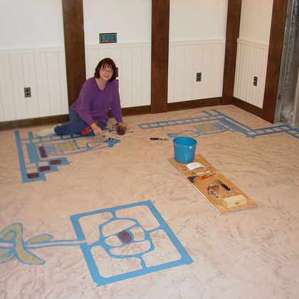 Skimstone floor with Mackintosh design