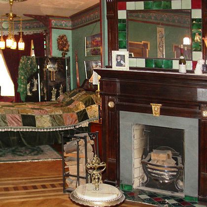 Eastlake Victorian Fireplace with Tiles