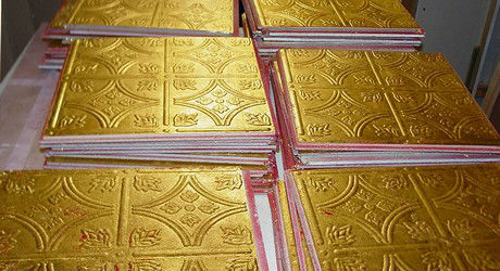 Gilded ceiling tiles