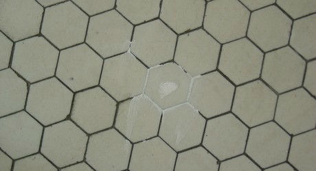Encaustic Tile Crack Patched