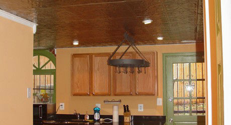 Completed tin ceiling installation